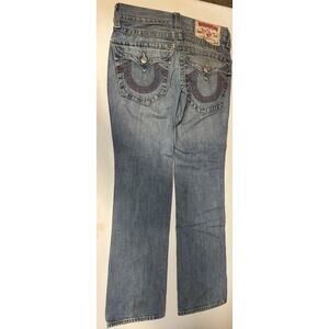 True Religion Light Blue Ricky Jeans With Flap 28 Mens EUC